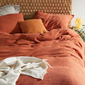 Urban Outfitters Avery Yarn-Dye Double Cloth Gauze Duvet Cover + Shams